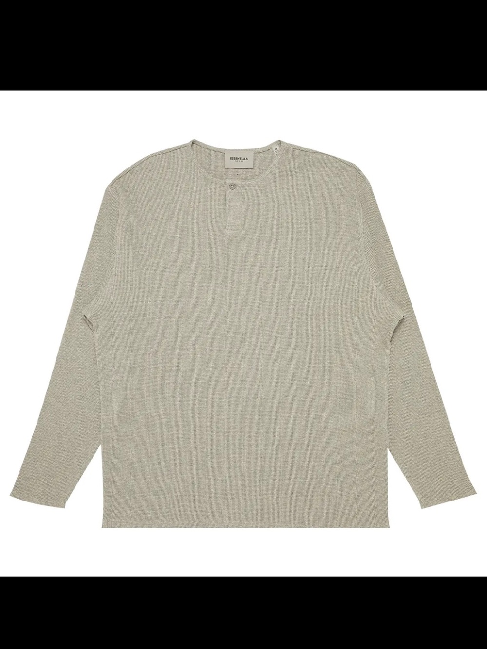 FEAR OF GOD Essentials thermal Henley waffle knit long sleeve grey size small